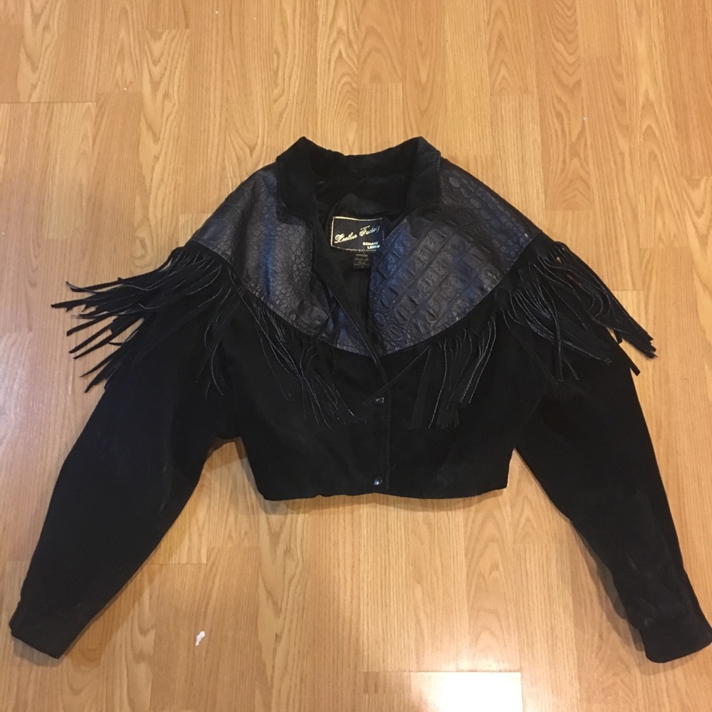 Vintage Genuine Leather & suede Cropped Jacket